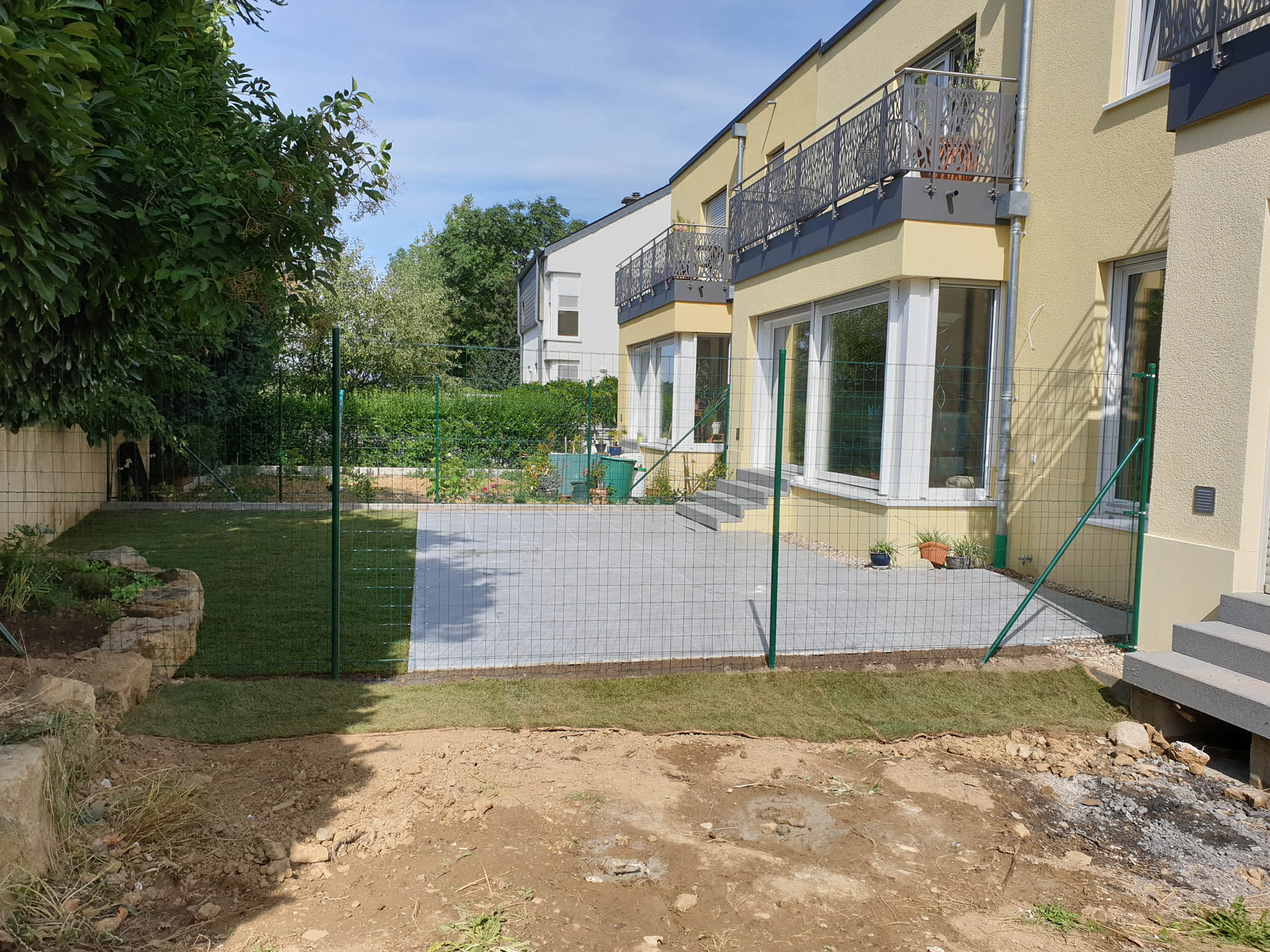 The implementation of the terrace and garden